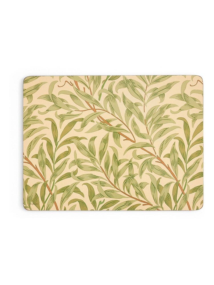 Morris & Co. by Pimpernel Set of 4 Green Willow Bough Green Placemats - Image 4 of 4