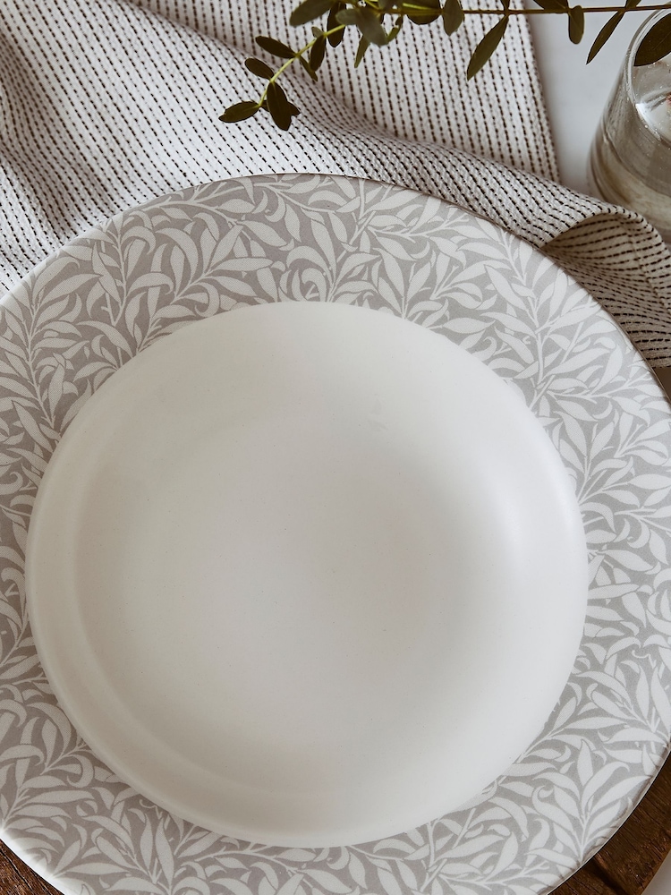 Morris & Co. by Spode Set of 4 Grey Willow Bough Bistro 10.5' Inch Pasta Bowls - Image 2 of 3