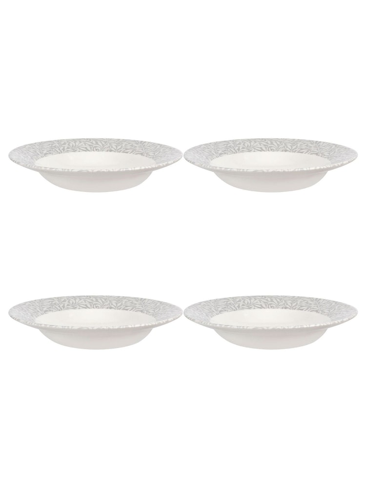 Morris & Co. by Spode Set of 4 Grey Willow Bough Bistro 10.5' Inch Pasta Bowls - Image 3 of 3