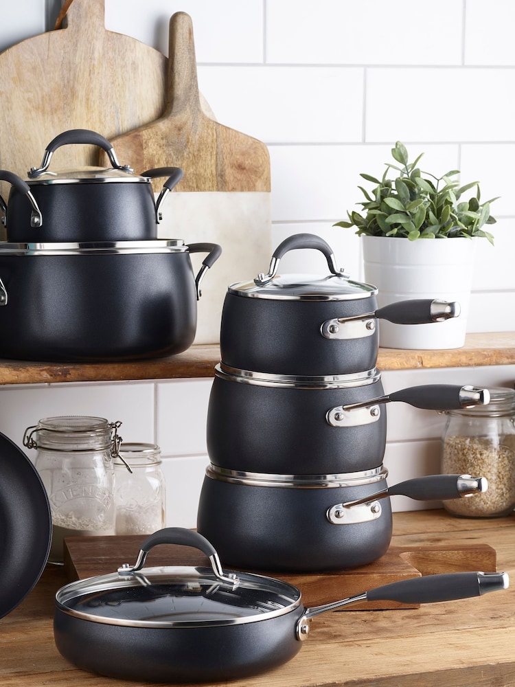 Bronx Lakeland 24cm Hard Anodised Stockpot with Glass Lid - Image 1 of 2