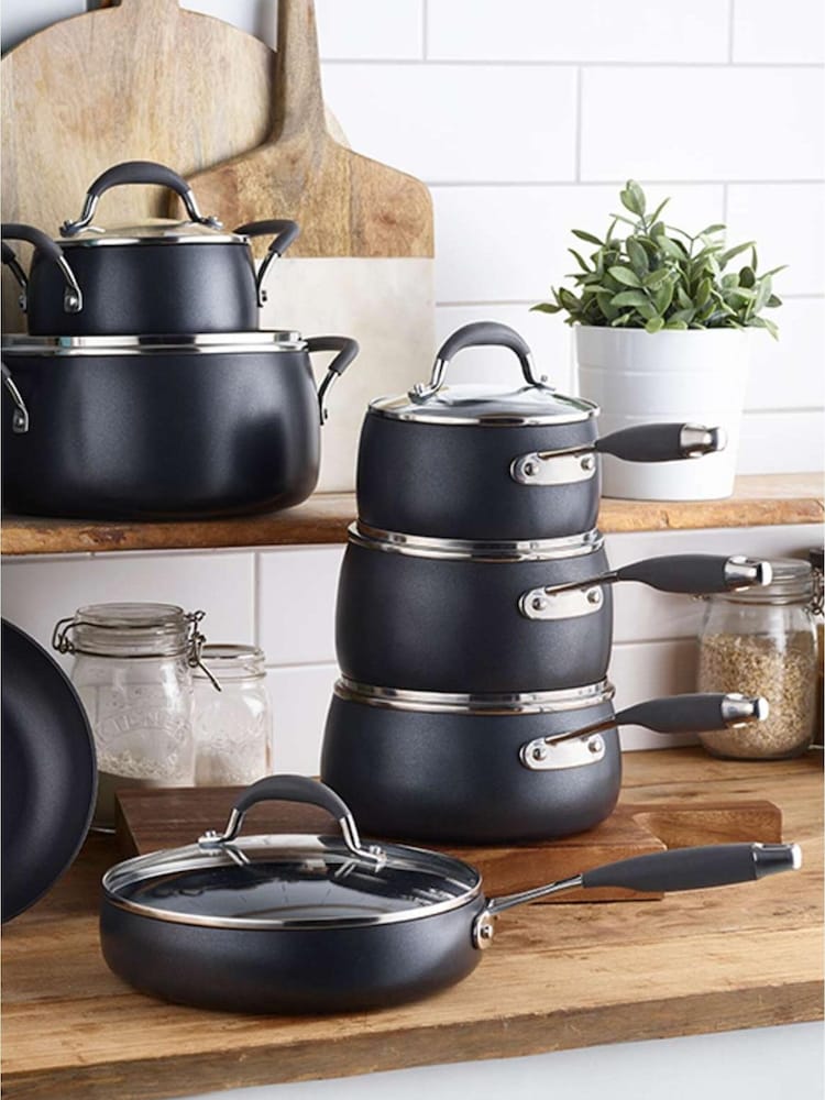 Lakeland Pewter Grey Hard Anodised 18cm Saucepan - Image 1 of 4