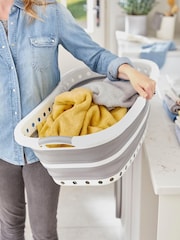 Lakeland White Collapsible Hipster Laundry Basket - Image 1 of 4