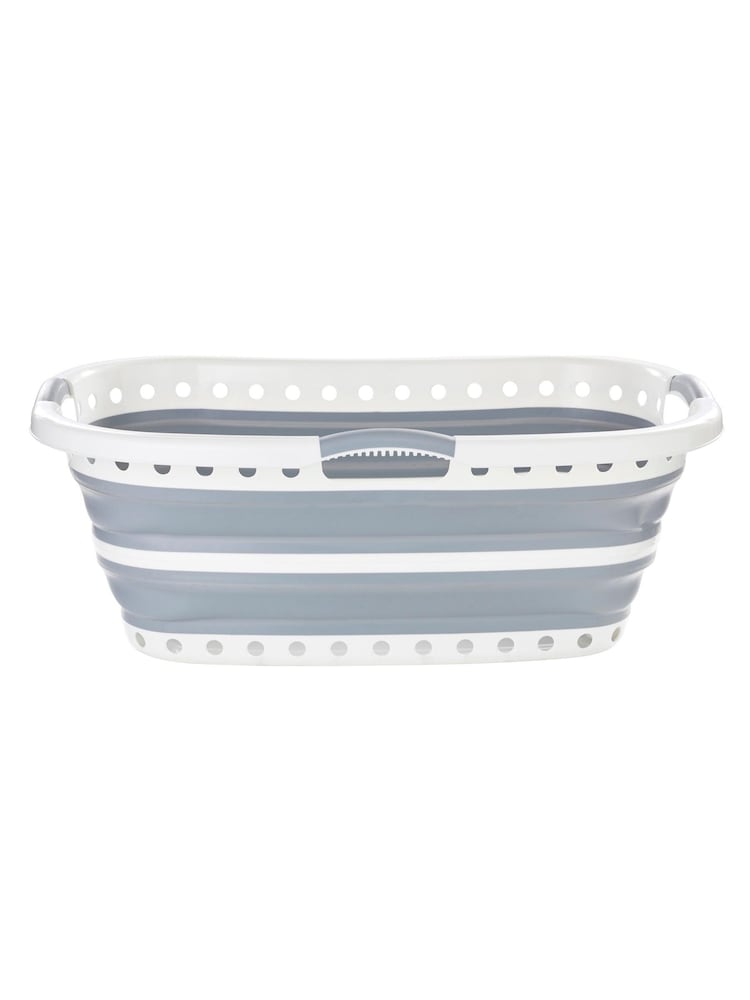 Lakeland White Collapsible Hipster Laundry Basket - Image 2 of 4