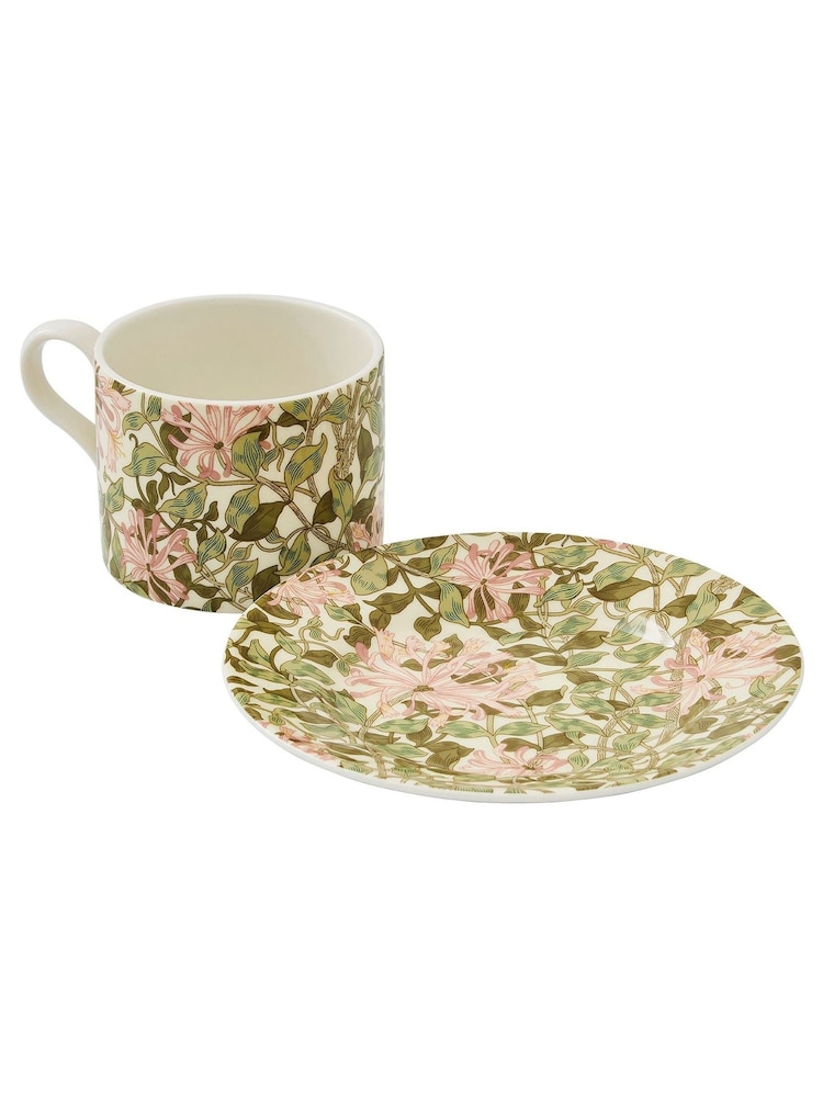 Morris & Co. by Spode Green Honeysuckle Teacup and Saucer - Image 4 of 4