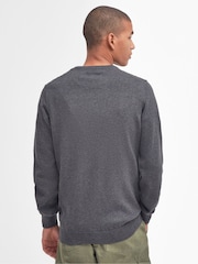 Barbour® Grey Marl Pima Cotton Crew Neck Jumper - Image 3 of 8