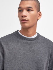 Barbour® Grey Marl Pima Cotton Crew Neck Jumper - Image 4 of 8