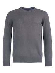 Barbour® Grey Marl Pima Cotton Crew Neck Jumper - Image 6 of 8