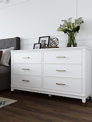 CosmoLiving White Westerleigh 6 Drawer Chest - Image 1 of 4