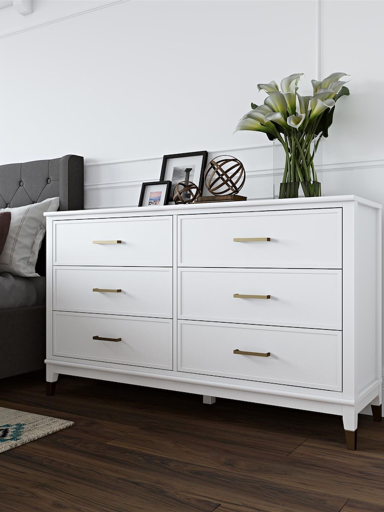 CosmoLiving White Westerleigh 6 Drawer Chest - Image 1 of 4