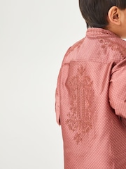 Pink Regular Length Embroidered Boys Kurta (3mths-7yrs) - Image 3 of 6