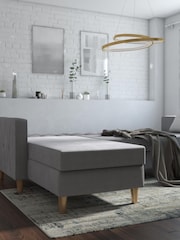 CosmoLiving Grey Liberty Velvet Sectional Sofa Bed - Image 3 of 4