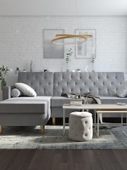 CosmoLiving Grey Liberty Velvet Sectional Sofa Bed - Image 4 of 4