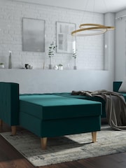 CosmoLiving Green Liberty Sectional Velvet Futon - Image 3 of 4