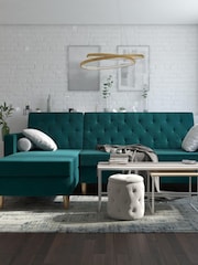 CosmoLiving Green Liberty Sectional Velvet Futon - Image 4 of 4