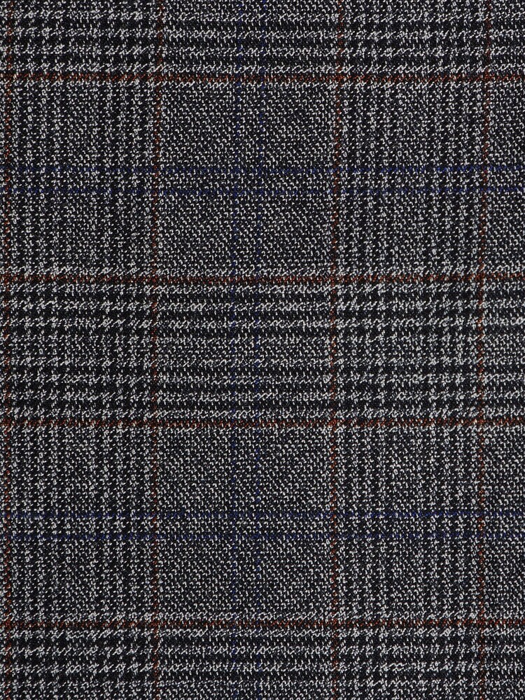 Niebieski - Zwężany krój - Trimmed Check Trousers - Image 3 of 4