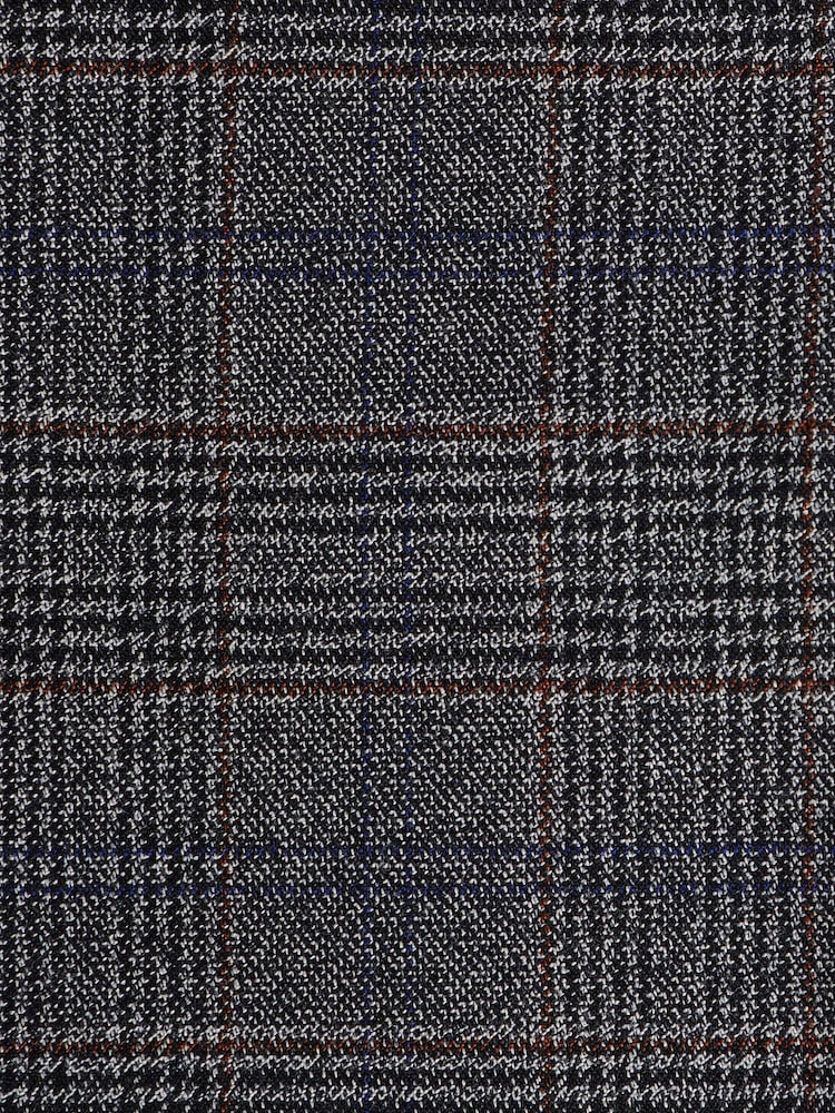 Синий - Зауженные книзу - Брюки в клетку с отделкой - Image 4 of 4
