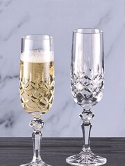 The DRH Collection Set of 2 Clear Dorchester Champagne Flutes - Image 1 of 4