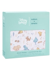 aden + anais White Dream Blanket 100% Cotton Muslin Baby Winnie In The Woods - Image 3 of 4