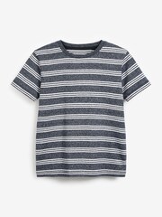 Blues 4 Pack Short Sleeve Textured Stripe T-Shirts (3-16yrs) - Image 4 of 7