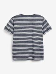 Blues 4 Pack Short Sleeve Textured Stripe T-Shirts (3-16yrs) - Image 5 of 7