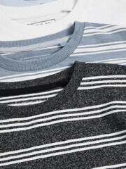 Blues 4 Pack Short Sleeve Textured Stripe T-Shirts (3-16yrs) - Image 7 of 7