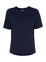 Whistles Blue Basic Emily 100% Cotton T-Shirt - Image 4 of 4