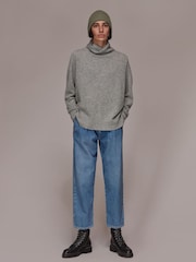 Whistles Grey Cashmere Roll Neck Jumper - Image 1 of 5