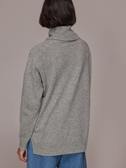 Whistles Grey Cashmere Roll Neck Jumper - Image 2 of 5