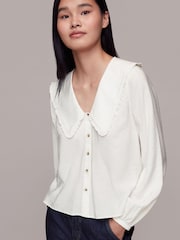 Whistles Oversized Collar Detail Top - Image 1 of 5