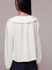 Whistles Oversized Collar Detail Top - Image 2 of 5