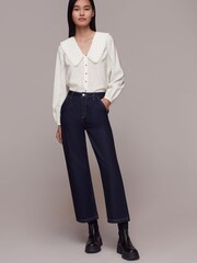 Whistles Oversized Collar Detail Top - Image 3 of 5