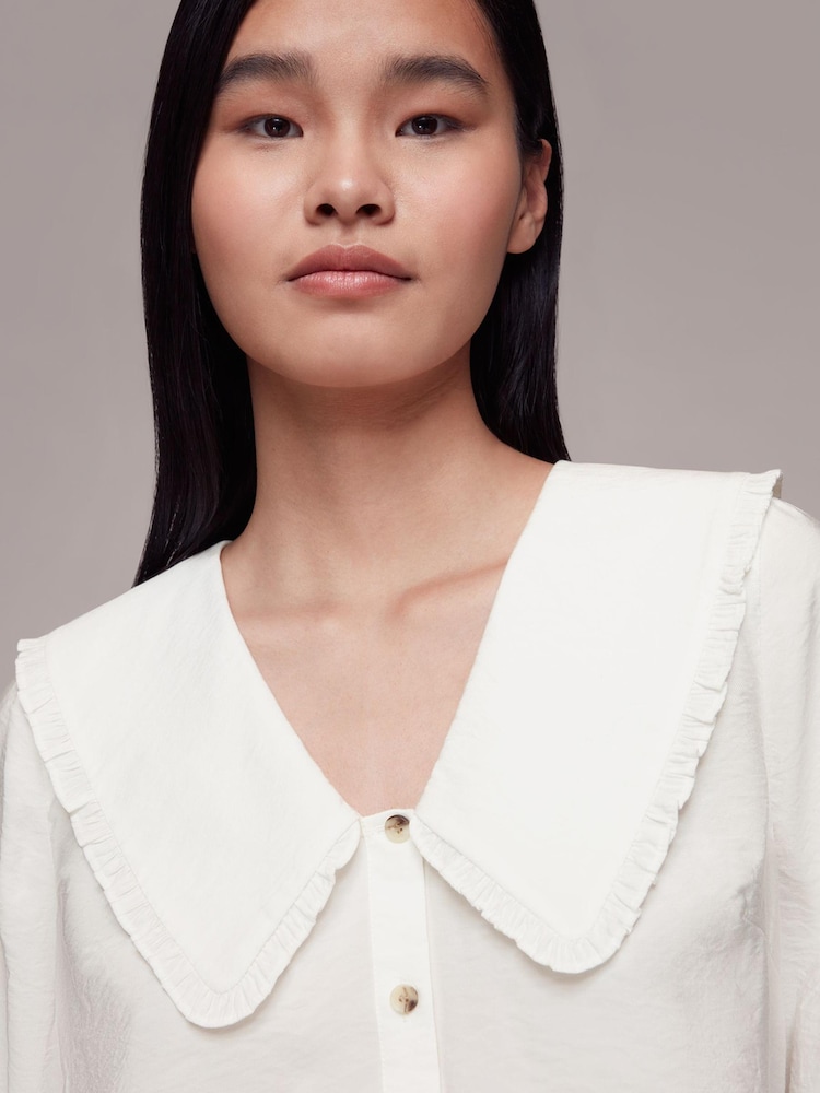 Whistles Oversized Collar Detail Top - Image 4 of 5
