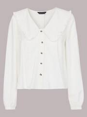 Whistles Oversized Collar Detail Top - Image 5 of 5