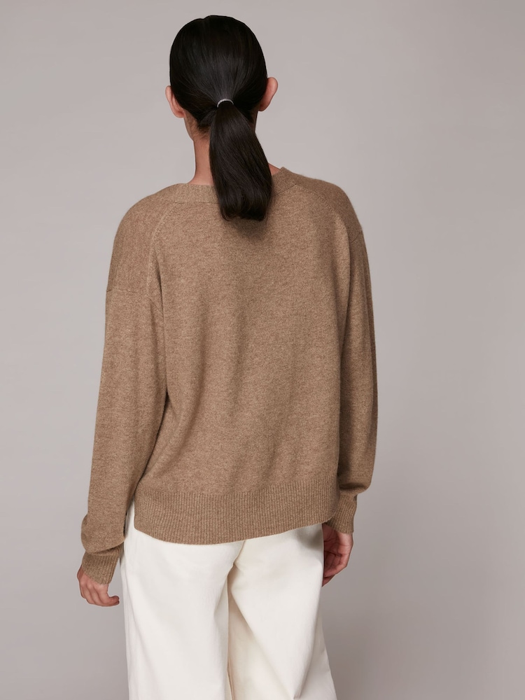 Whistles Brown Cashmere Cardigan - Image 2 of 5
