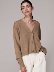 Whistles Brown Cashmere Cardigan - Image 3 of 5
