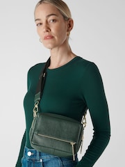 Whistles Green Bibi Cross-Body Bag - Image 1 of 4