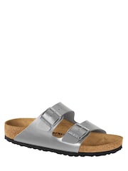 Birkenstock Silver Metallic Arizona Birko Flor Sandals - Image 1 of 1