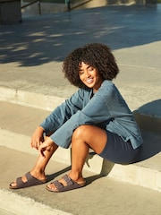 Коричневый - Сандалии из нубука Birkenstock Arizona Birko Flor - Image 4 of 7