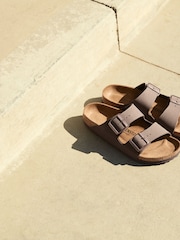 Коричневый - Сандалии из нубука Birkenstock Arizona Birko Flor - Image 7 of 7