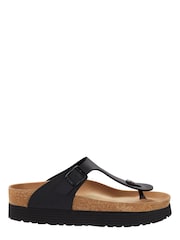 Birkenstock Black Papillio Gizeh Vegan Platform Sandals - Image 2 of 3