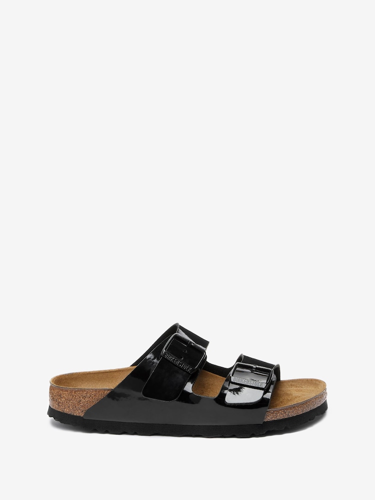 Birkenstock Black Arizona Birko Flor Patent Sandals - Image 2 of 8