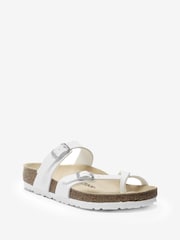 Birkenstock White Mayari Birko Flor Sandals - Image 2 of 4