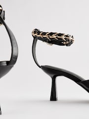 Black Forever Comfort® Point Toe Ankle Chain Detail Heels - Image 7 of 7