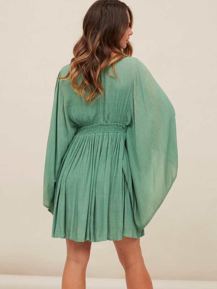 NKN Nekane Olia Wide Sleeve Green Mini Dress - Image 2 of 4
