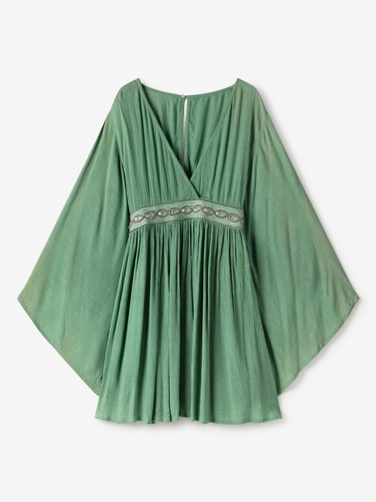 NKN Nekane Olia Wide Sleeve Green Mini Dress - Image 4 of 4