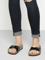 Birkenstock Black Madrid Birko Flor Patent Sandals - Image 1 of 8