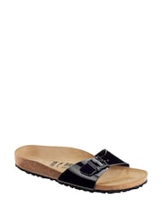Birkenstock Black Madrid Birko Flor Patent Sandals - Image 3 of 8