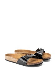 Birkenstock Black Madrid Birko Flor Patent Sandals - Image 5 of 8