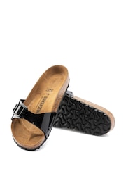 Birkenstock Black Madrid Birko Flor Patent Sandals - Image 6 of 8