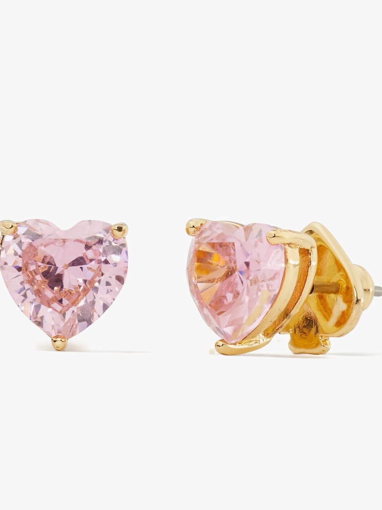 kate spade new york Pink Rose Heart Huggie Earrings - Image 1 of 3